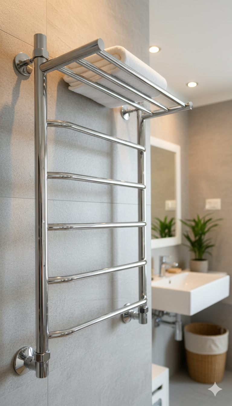 Nika Полотенцесушитель Водяной 500мм 800мм с полкой форма Лесенка Трапеция