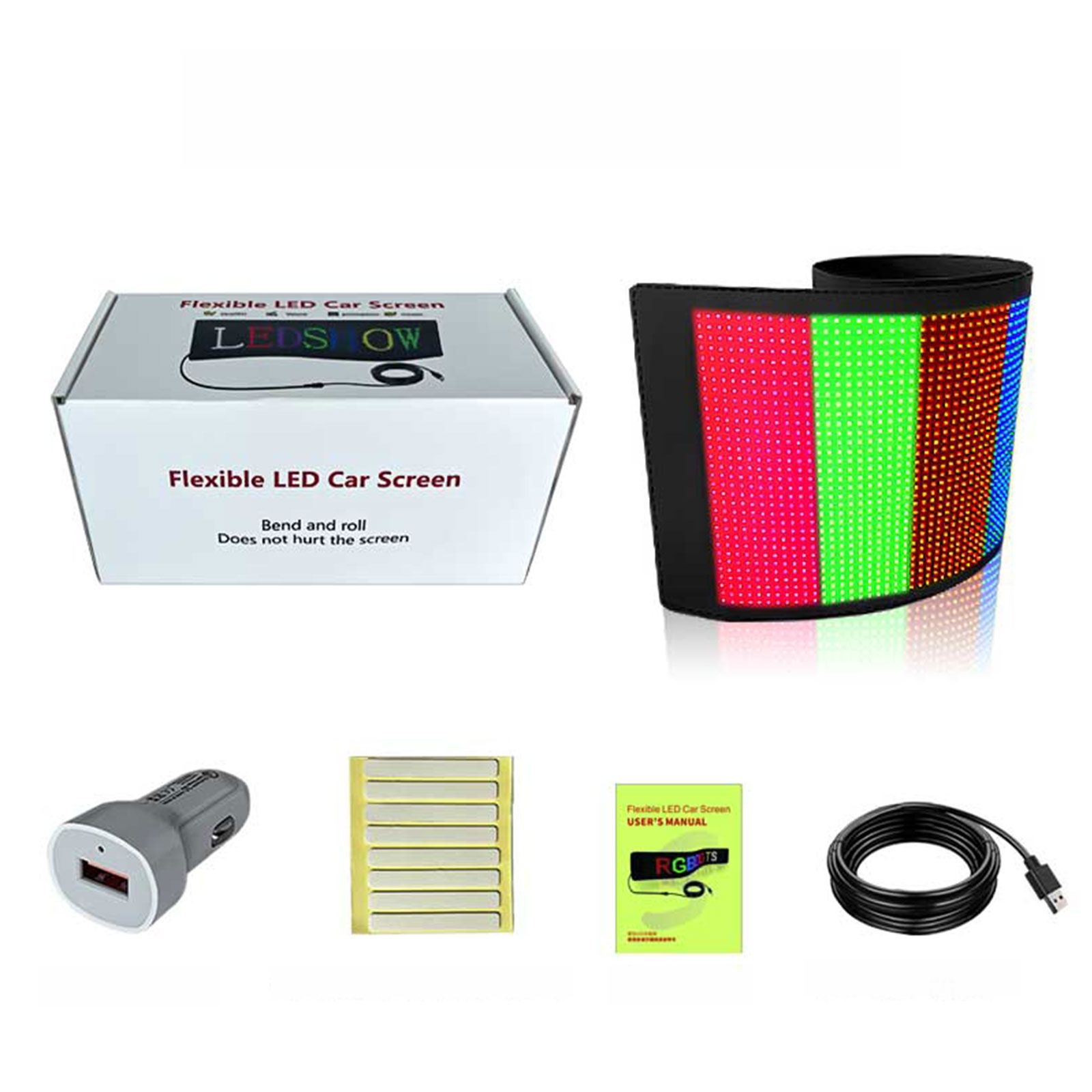 Светодиодный экран RGB для рекламы складная прокручиваемая панель управление приложением гибкая панель для авто