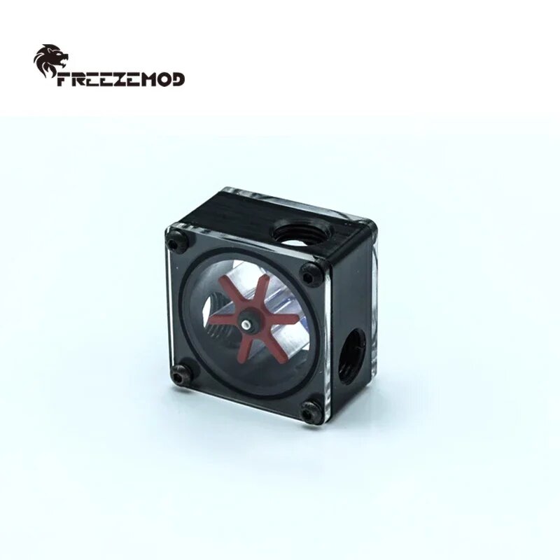 Расходомер воды FREEZEMOD спидометр 3-ходовой POM + акрил G1/4 'X3 отверстия 41*41 мм черный/белый LSJ-PO1