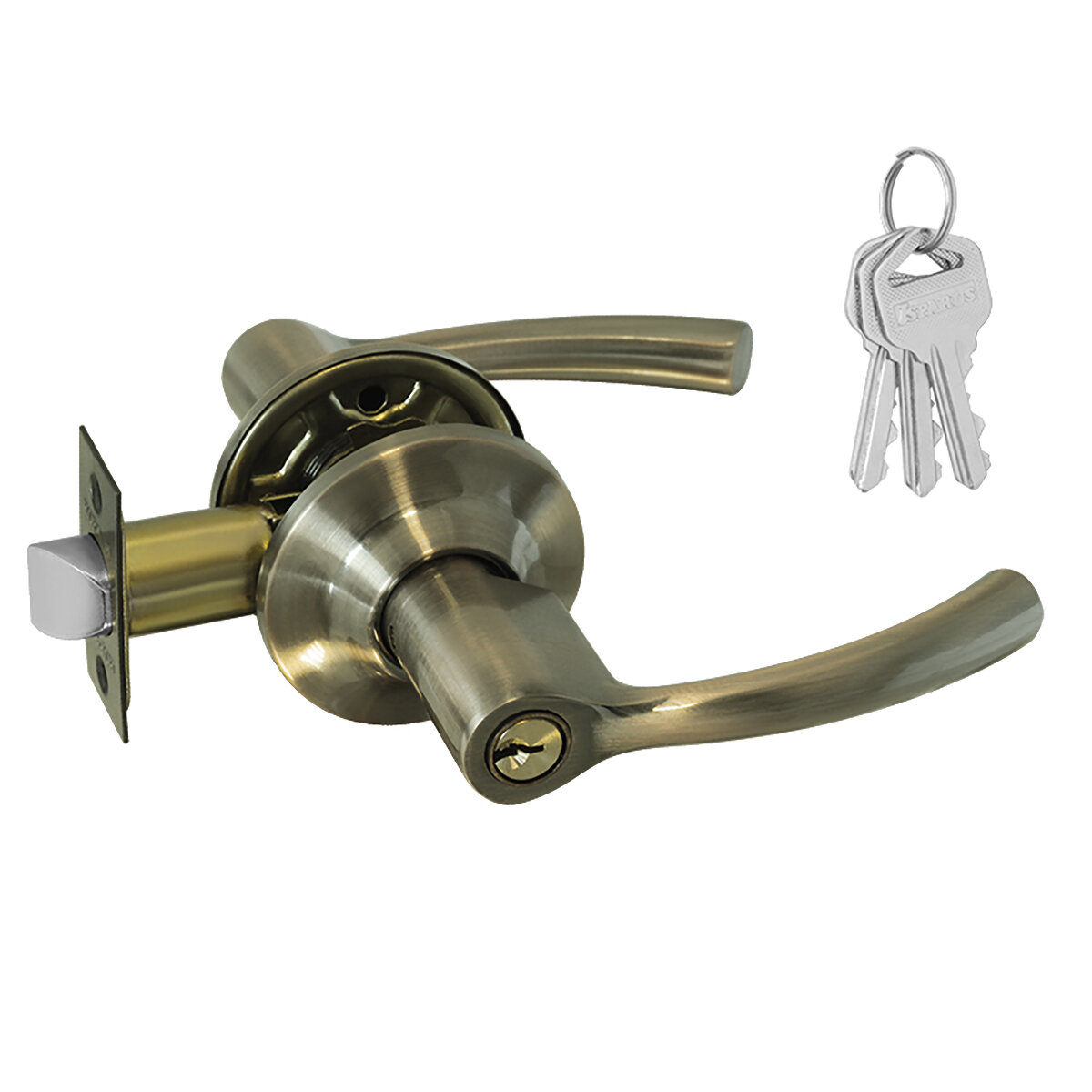 Ручка-защелка Нора-М Isparus ТТ1-01 ключ/фиксатор старая бронза