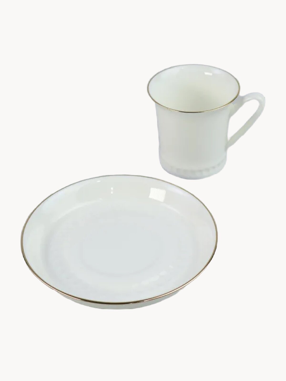 Кофейная пара "Золотая Отводка", костяной фарфор, форма Вертикаль, Императорский Фарфоровый Завод