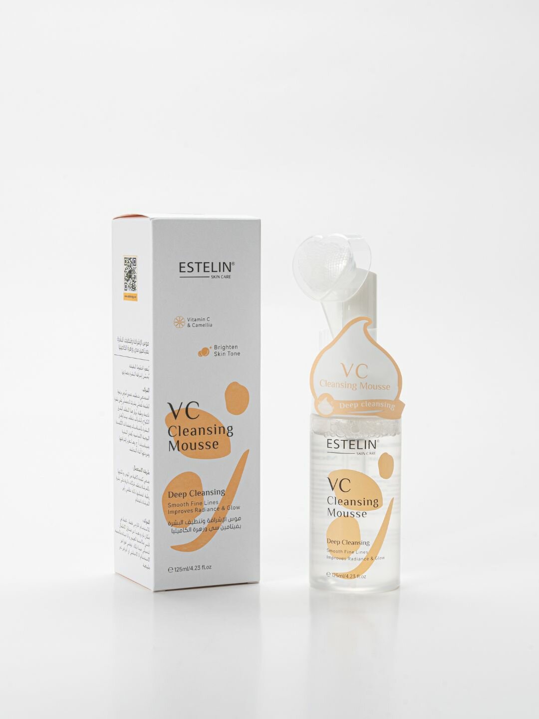 Пенка-мусс для лица с витамином C и камелией Estelin Vitamin C & Camellia Brightening Cleansing Mousse, 125 мл