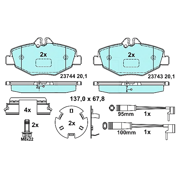 ATE 13.0470-3999.2 (0034206520 / 0034208720 / 0034208720) колодки пер mer w211 2.0-3.2 (ceramic)