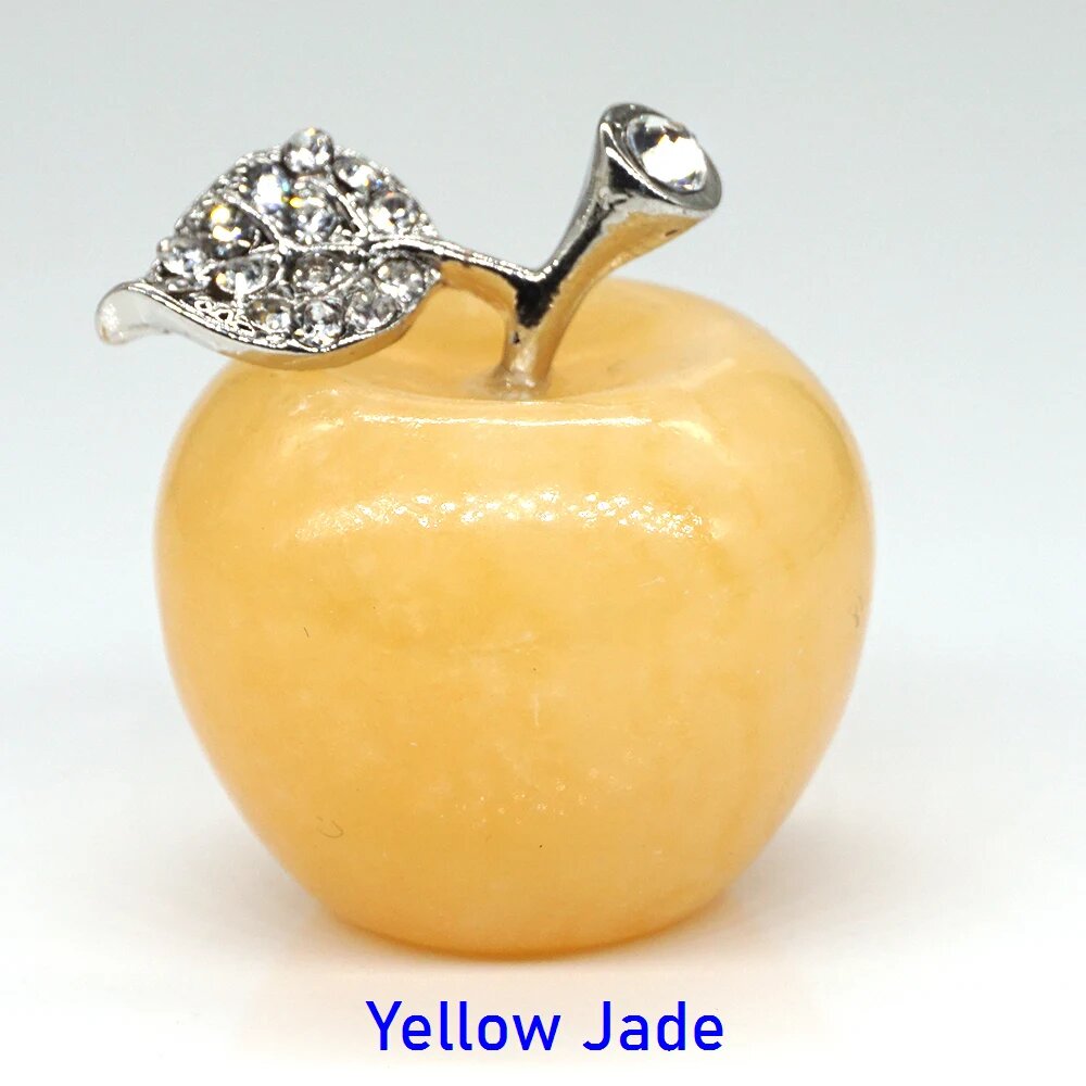 Фигурки из камня яблоко 30 мм Желтый, 1 PCS, Yellow Jade