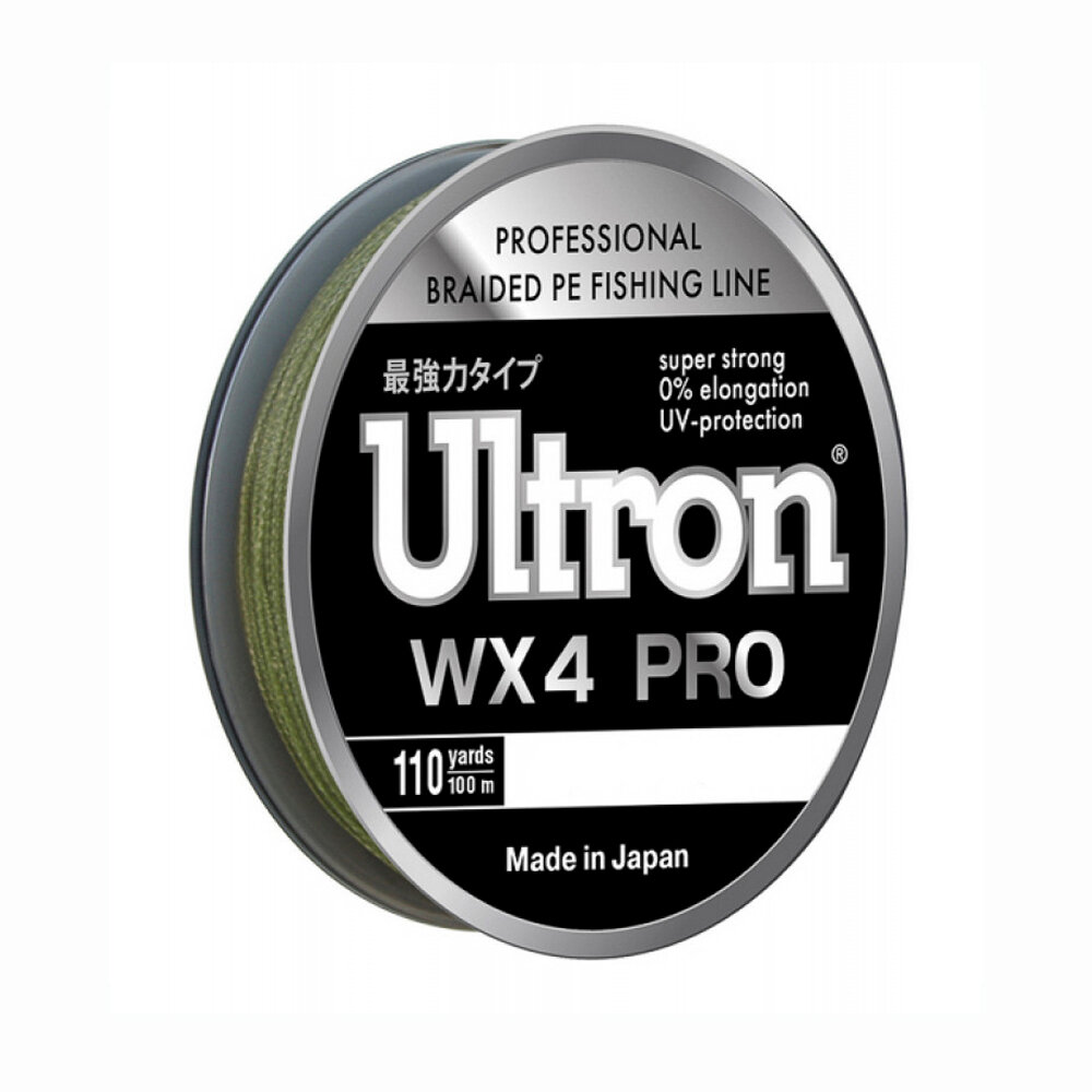 Плетеный шнур ULTRON WX4 Pro, толщина 0.21 мм, тест 15,0 кг, длина 137м, хаки