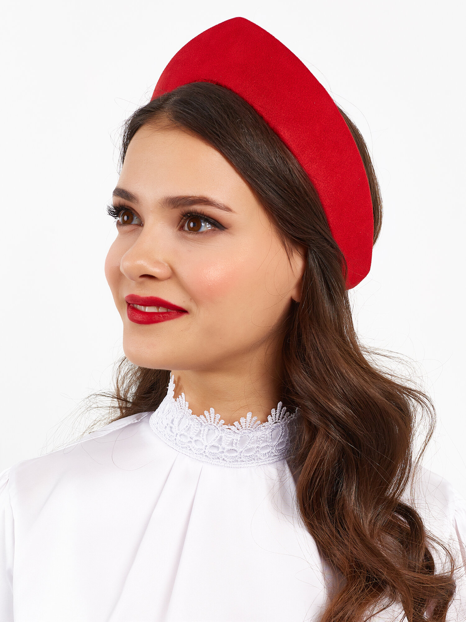 Кокошник повседневный красный