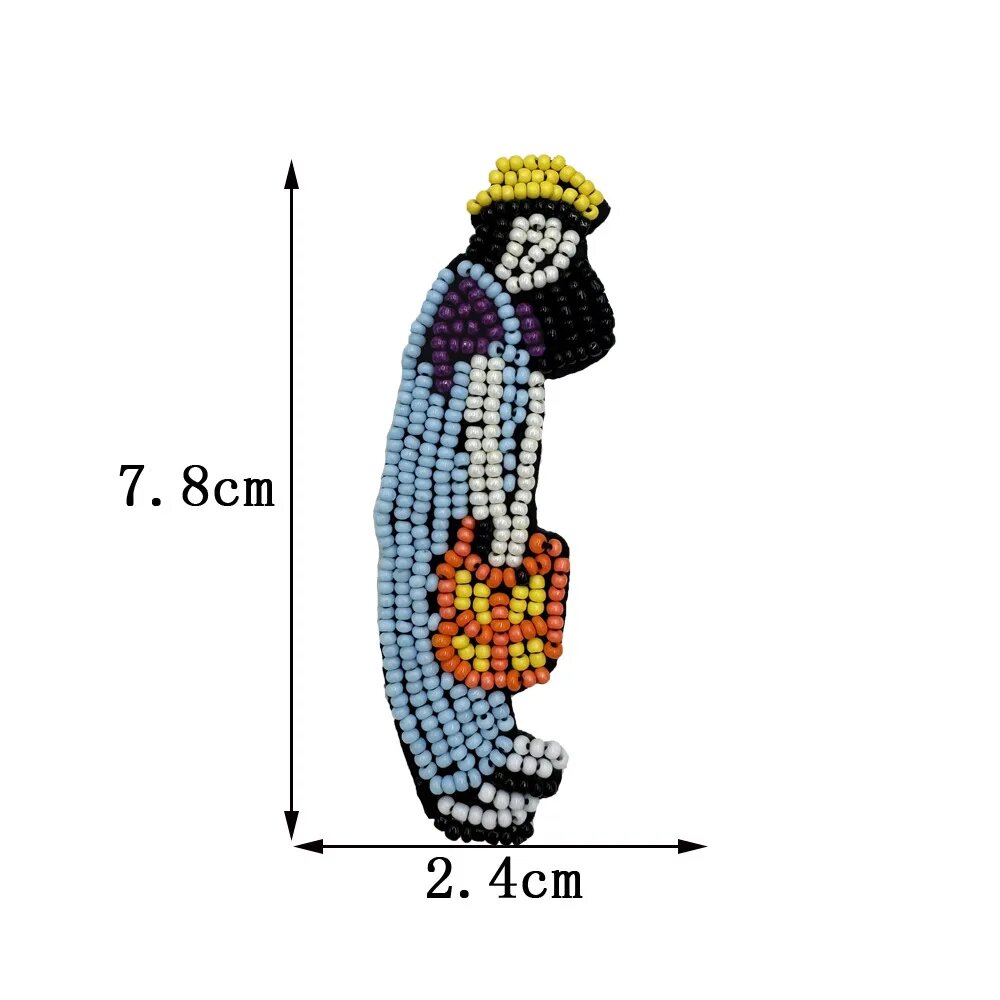 Нашивки Zaqizaba, вышитые бисером, 7.9x2.4см 5