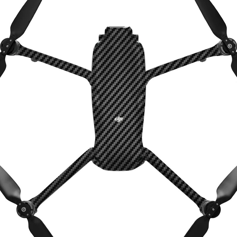 Углеродное волокно черная защитная пленка для дрона DJI Air 3S - полное покрытие 3M