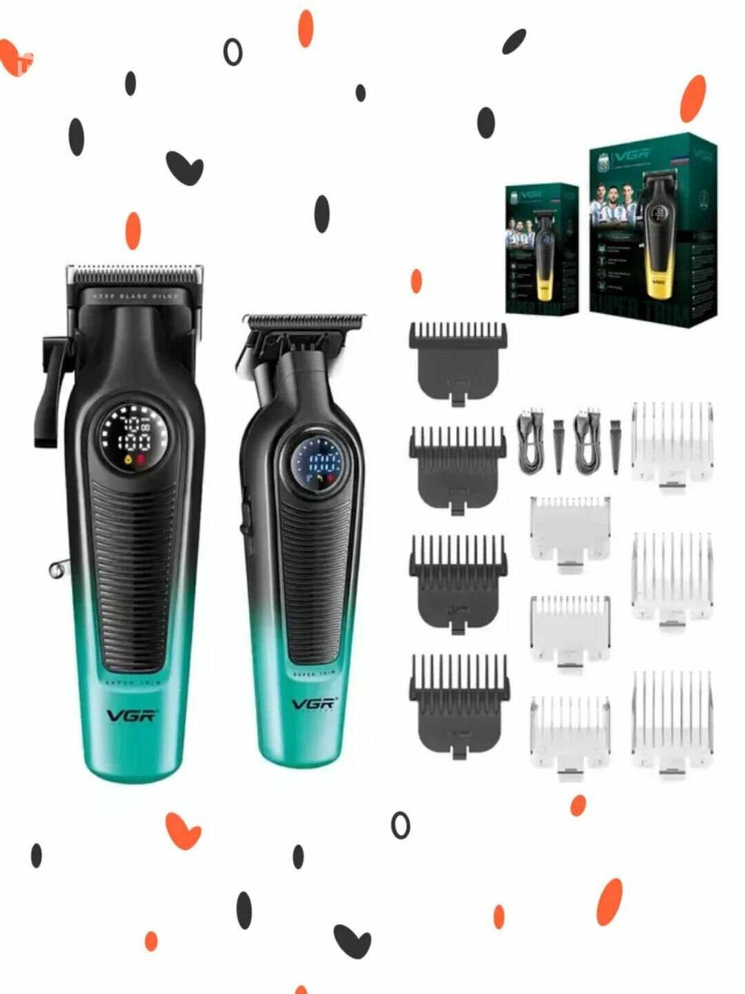 Профессиональный набор для стрижки волос, 2 в 1 для профессиональных барберов от "VGR" — фото 1