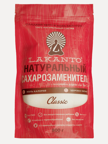 Изображение товара Lakanto Сахарозаменитель натуральный Classic с экстрактом фрукта Луо Хан Гуо, 800 г