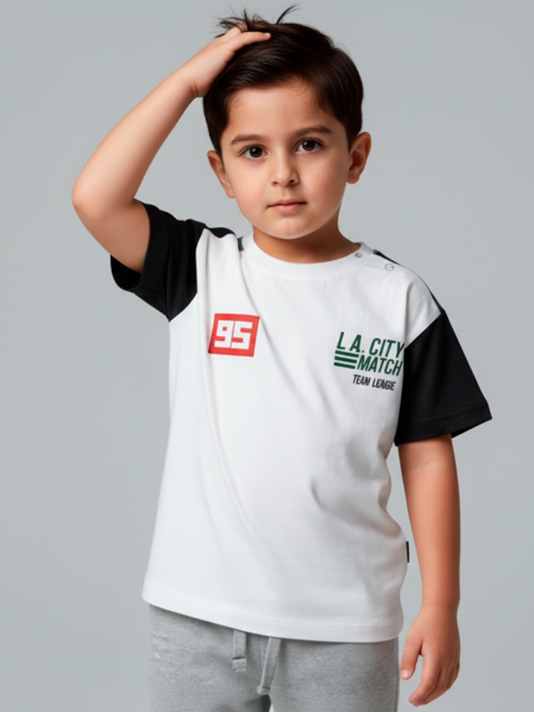 Футболка neo, размер 116, белый, черный — фото 1