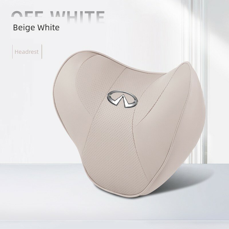 Автомобильная подушка для шеи Infiniti EX25/EX35/EX30/EX37 с памятью формы и нубуком - бежевый