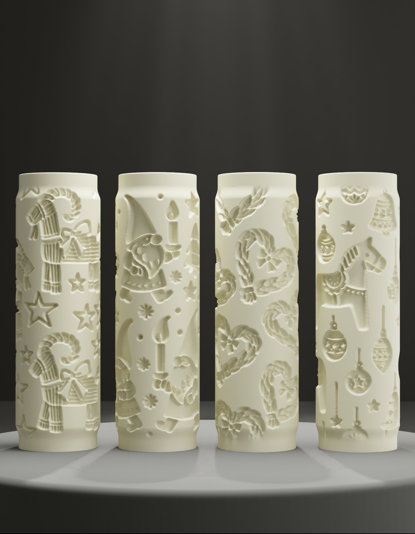 Текстурные ролики "Скандинавская зима" для полимерной глины и керамики. 90 мм