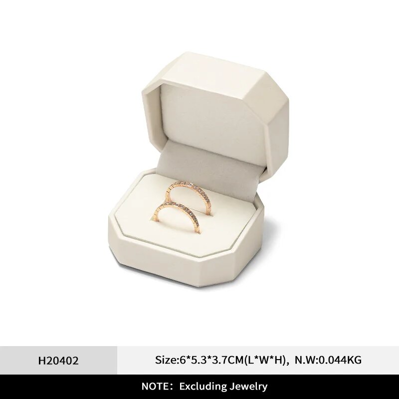 WOODTEN Шкатулка для украшений H204 бежевого цвета Белый, Double ring box
