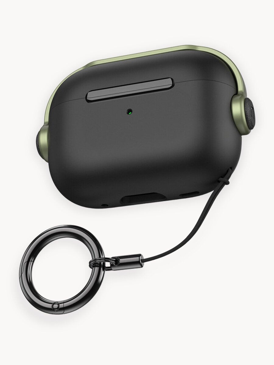 Чехол для наушников Aks-Guard для Apple AirPods Pro Stand черный и хаки