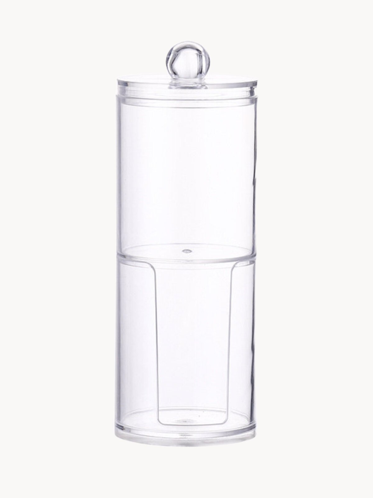 Органайзер "2в1", для ватных дисков/палочек, пластик, прозрачный, круглый