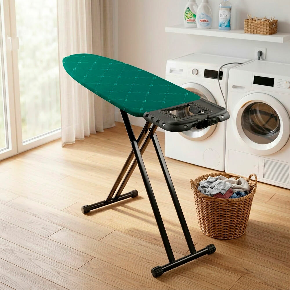 Доска гладильная "Haushalt LUX brilliant emerald" 1230×460мм, металлический каркас, чехол хлопок