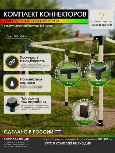 Изображение товара Кронштейн-коннектор АрсеналЪ AR752031957-06, для бруса, металлический