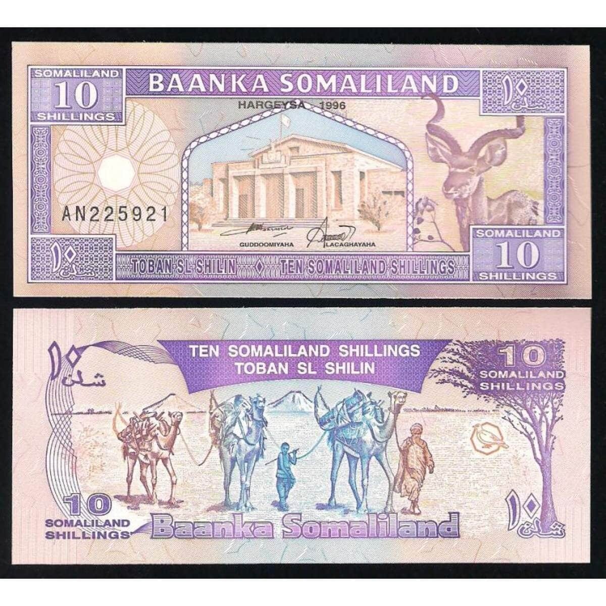 Сомалиленд 10 Шиллингов 1996 Р2 UNC арт. В00006