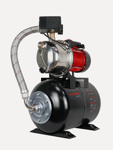 Изображение товара Насосная станция Verton AQUA PS1400SB/24 (Нержав. сталь. корпус,1400Вт,230В/50Гц, Qmax 66л/мин, V24л, max забор 9м, Hmax56м, Øвх./вых.1")