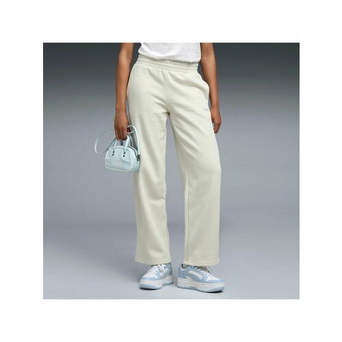 фото Брюки спортивные puma ess small no. 1 logo comfort straight pants fl op, размер s, бежевый