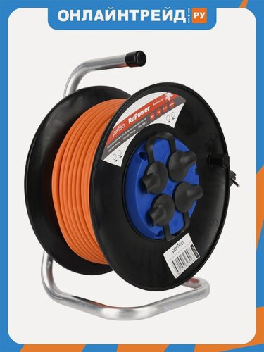 Изображение товара Удлинитель на катушке Perfeo без заземления "RU POWER" 20м 4гн 16А КГ 2х1,5 IP44 (РБК16) оранжевый