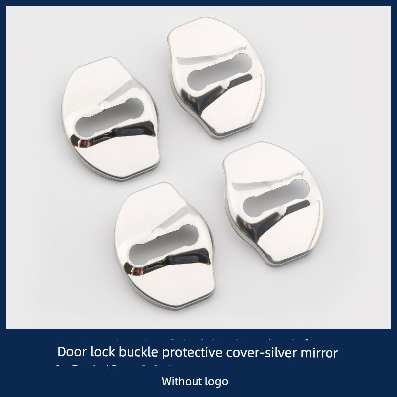 Декоративная накладка для защиты замка двери Tesla Model 3/Y, серебристая матовая без логотипа, комплект из 4 штук