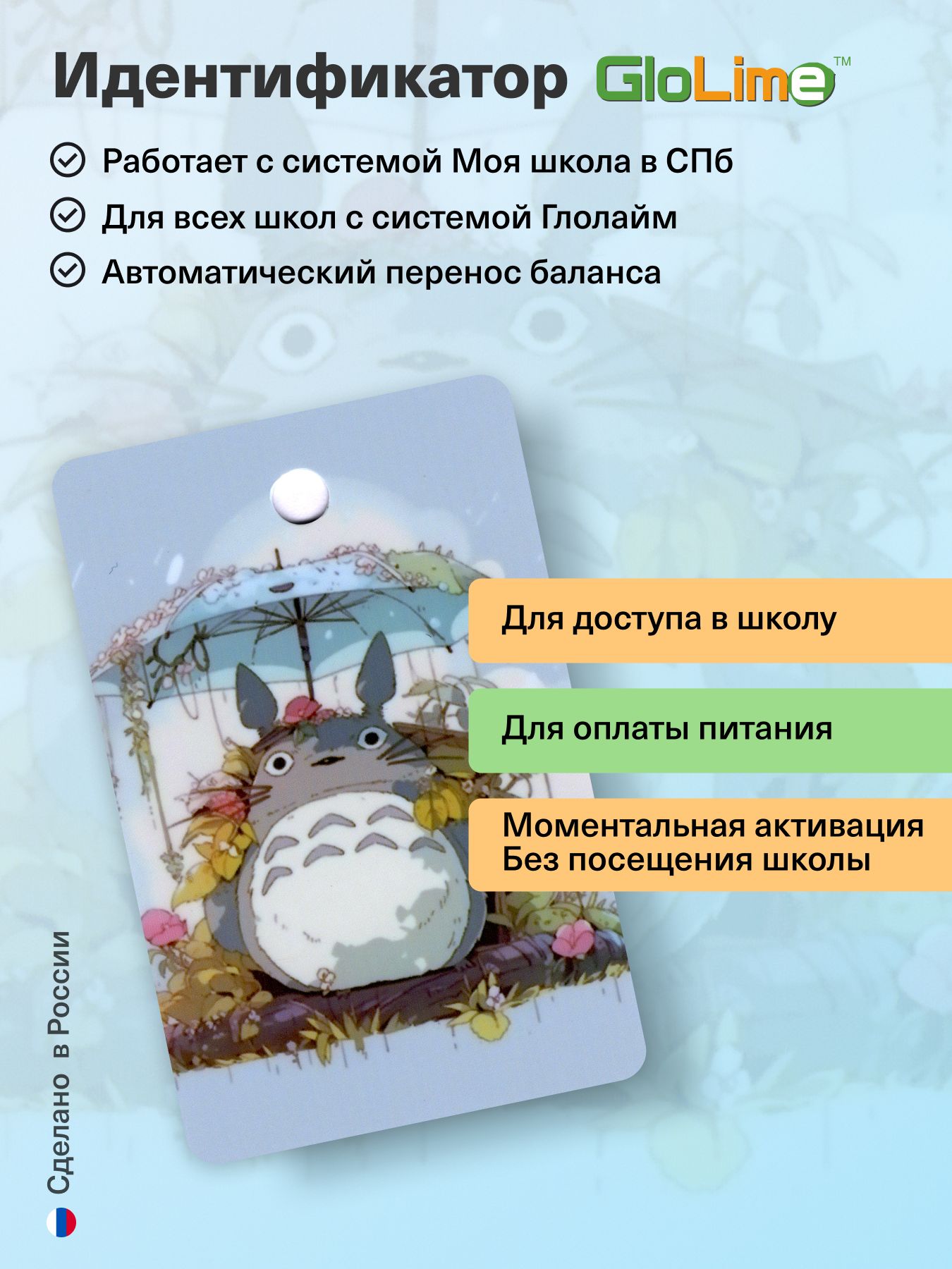 Карта школьника "тоторо"