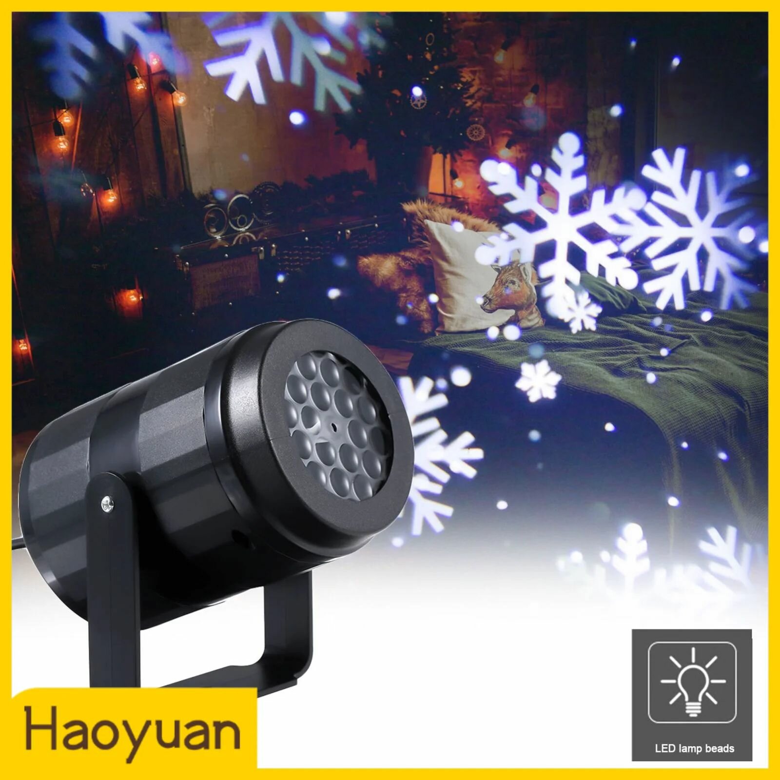 Светодиодный лазерный проектор в виде снежинки для празднования Рождества Сценические светильники USB вращающийся Рождественский узор уличный декор для сада.