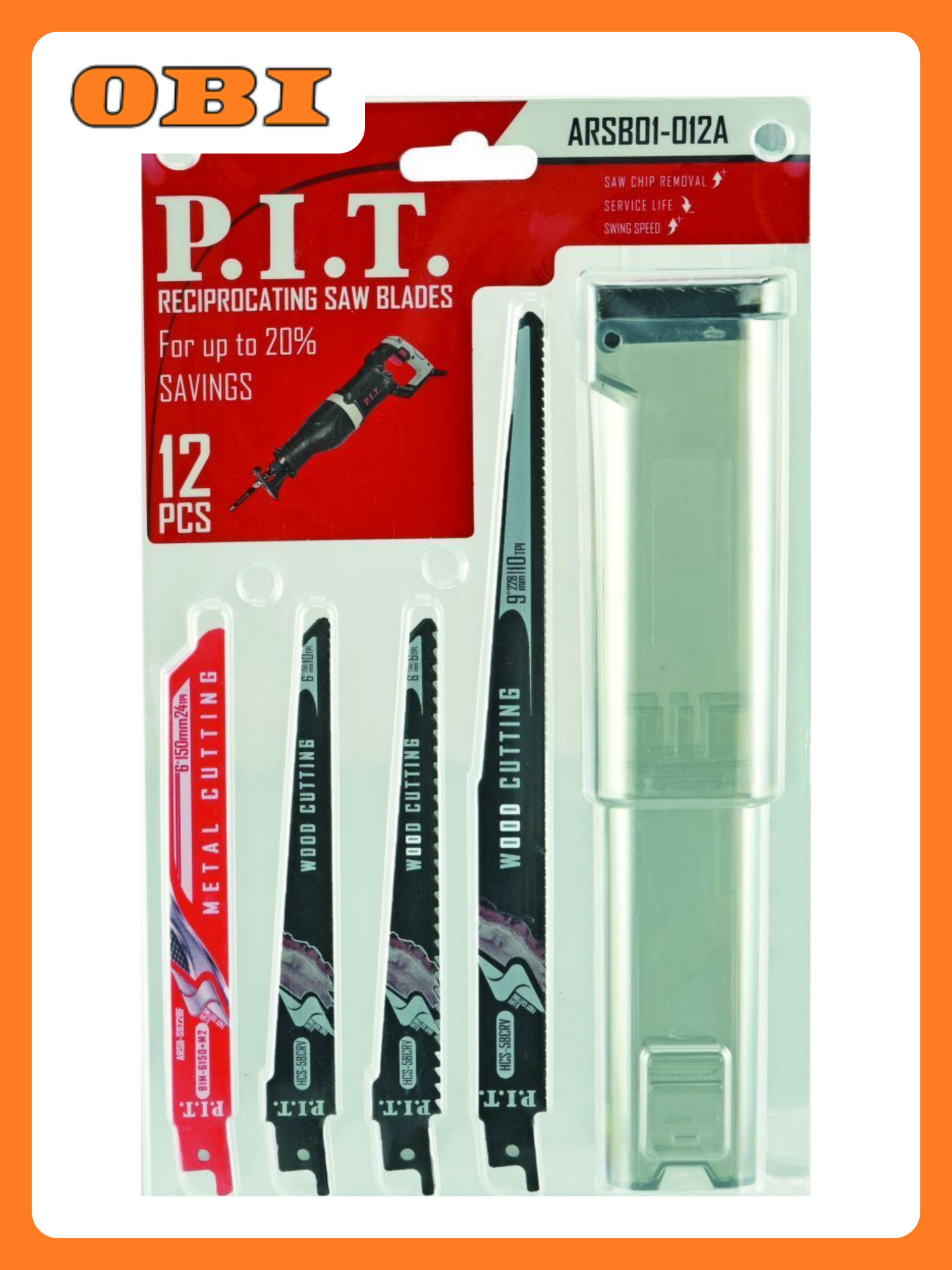 Набор пильных полотен P.I.T ARSB01-012A для сабельной пилы 12 шт