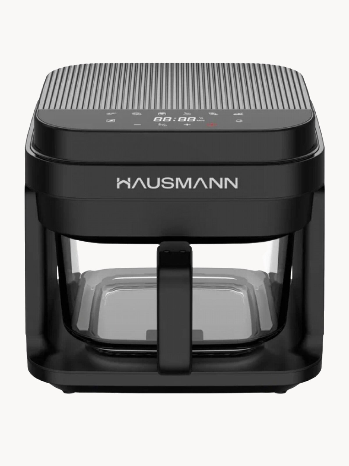 Аэрогриль Hausmann HAG-7070B, черный, 1200Вт, стеклянная чаша 5.5л, сенсорное управление