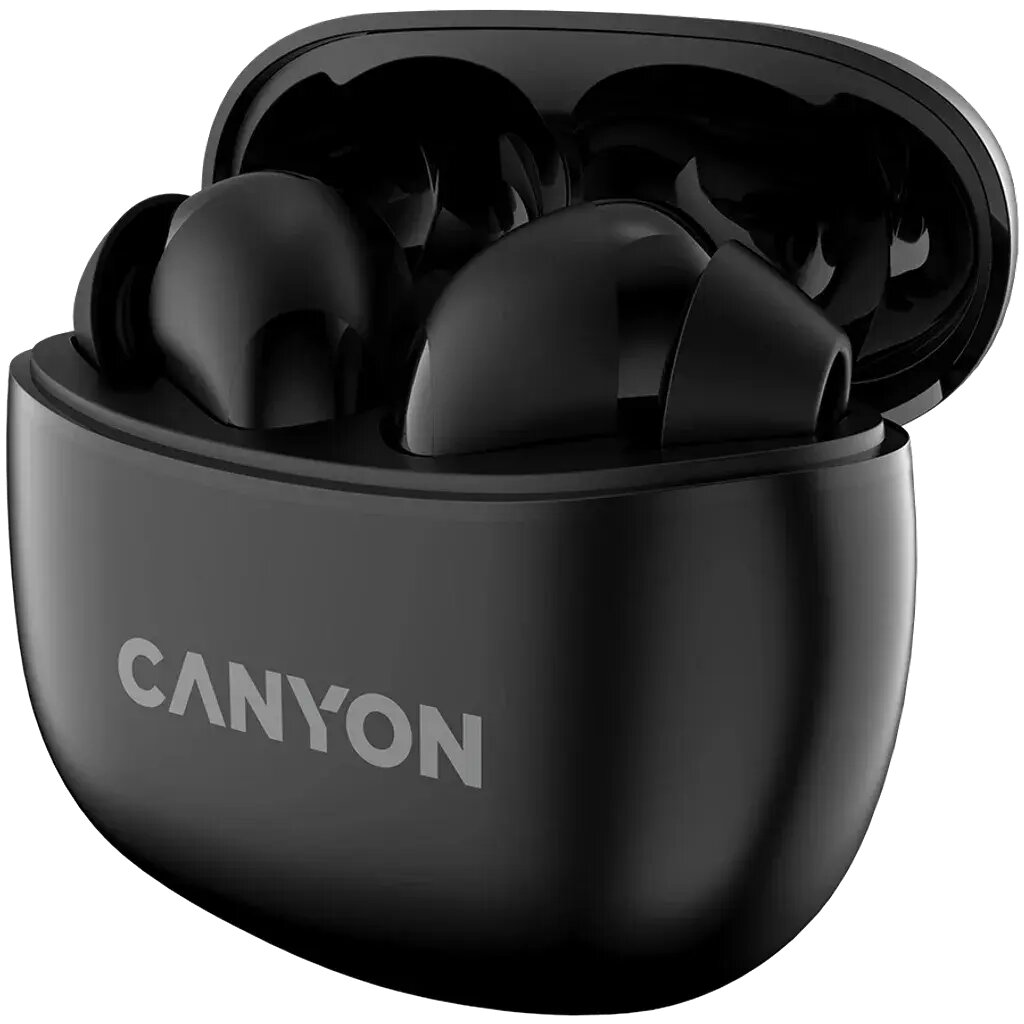 Беспроводные наушники Canyon CNS-TWS5W Black, Китай, есть, Вакуумные, USB-C, Встроенный