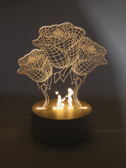 Ночник 3D, светильник настольный светодиодный, тёплый свет, с USB шнуром