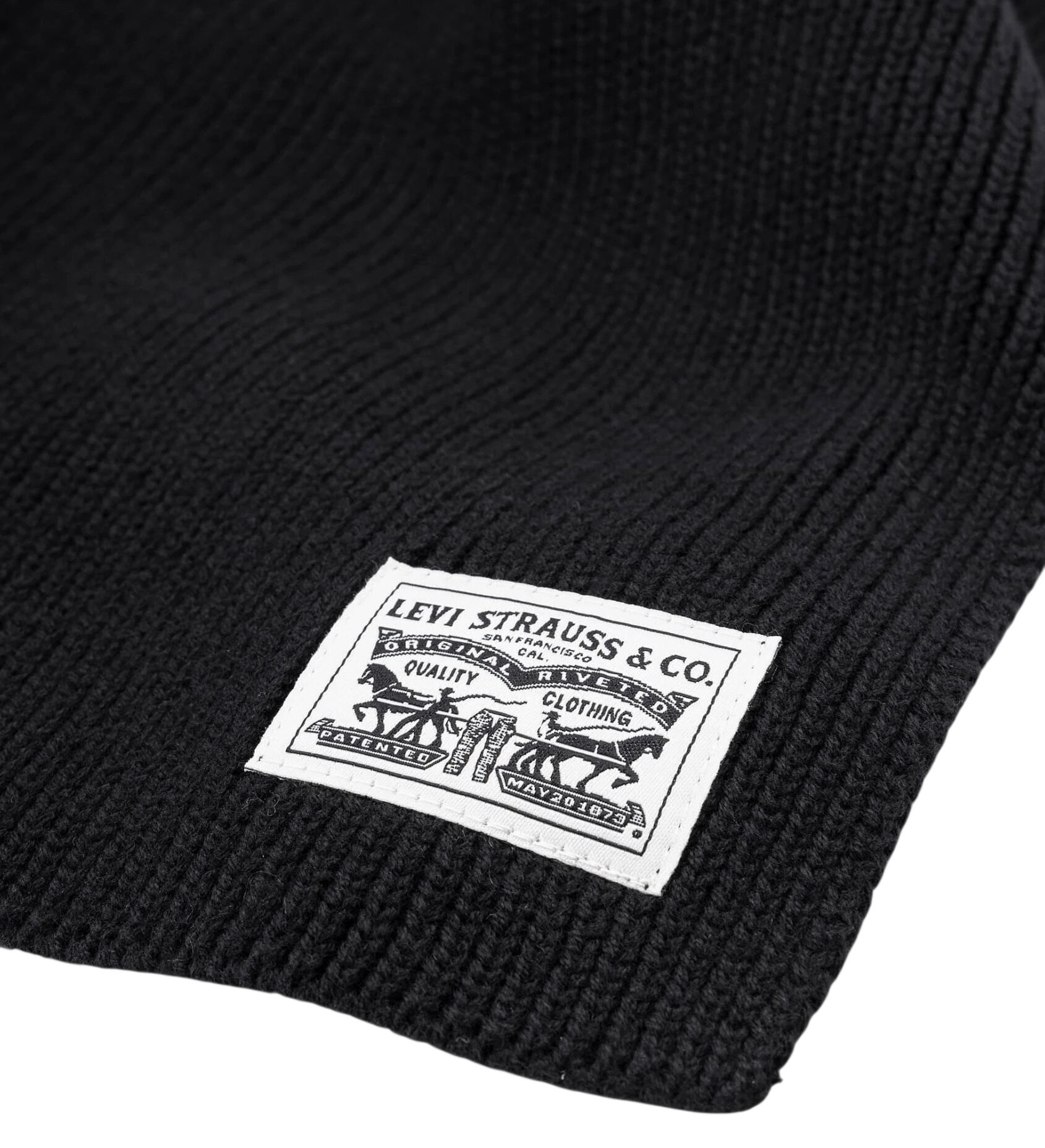 Шарф Levi's Back Patch Scarf для женщин,180х30 см, универсальный, черный — фото 1