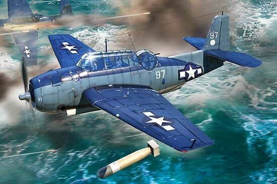 Сборная модель Палубный торпедоносец TBF-1C Avenger (1/72) Hobby boss 87275