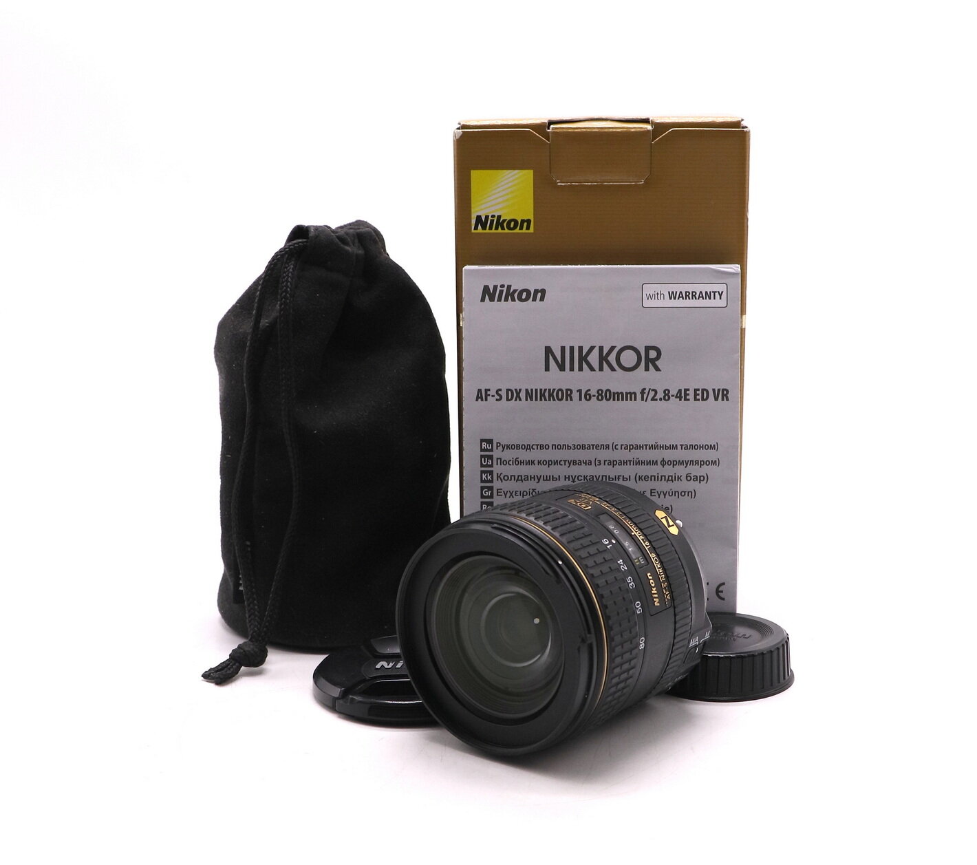 Объектив Nikon 16-80mm f/2.8-4E ED VR AF-S DX Nikkor в упаковке