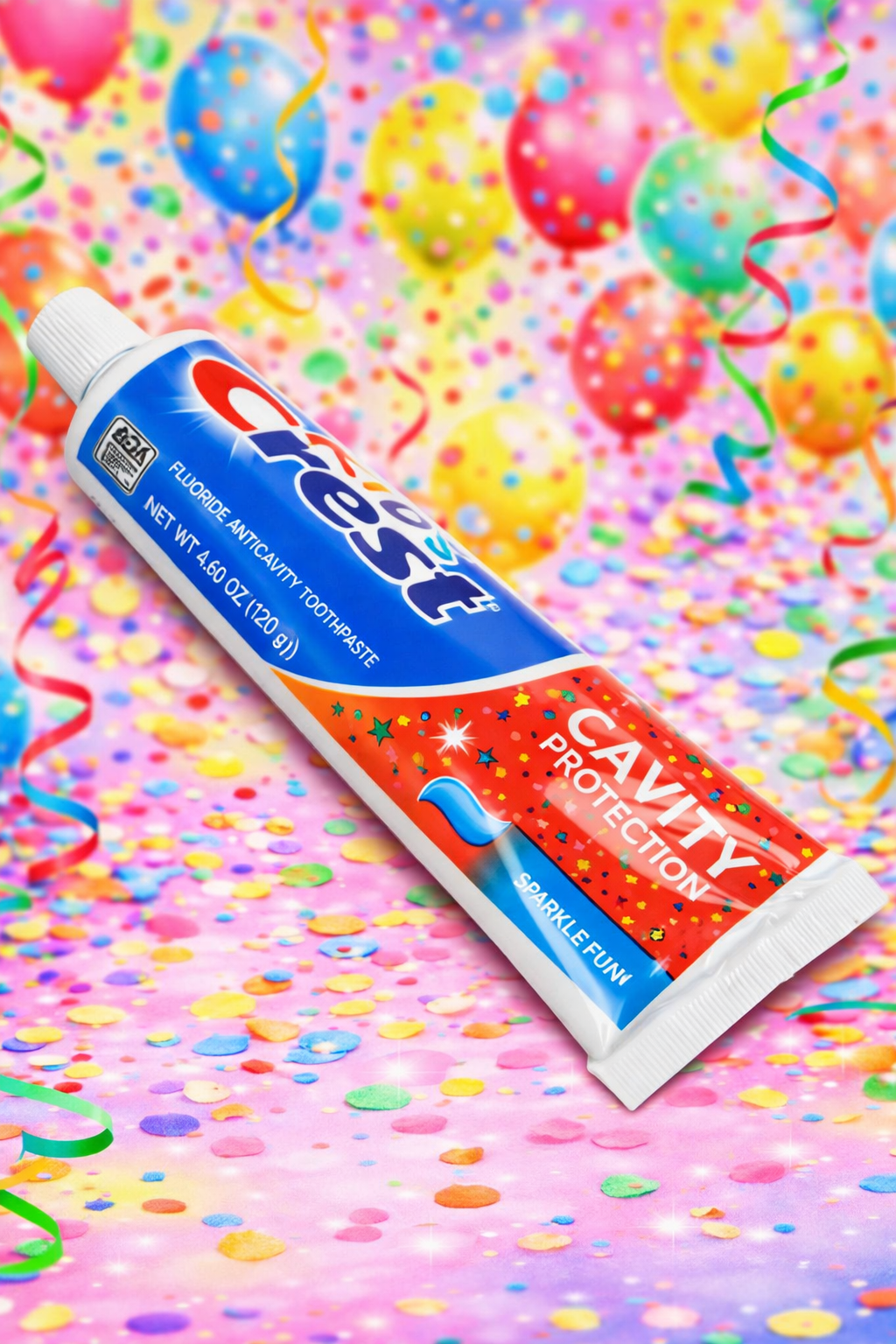 Зубная паста Crest Kids "Cavity Protection", без сахара, с блестками, 130г