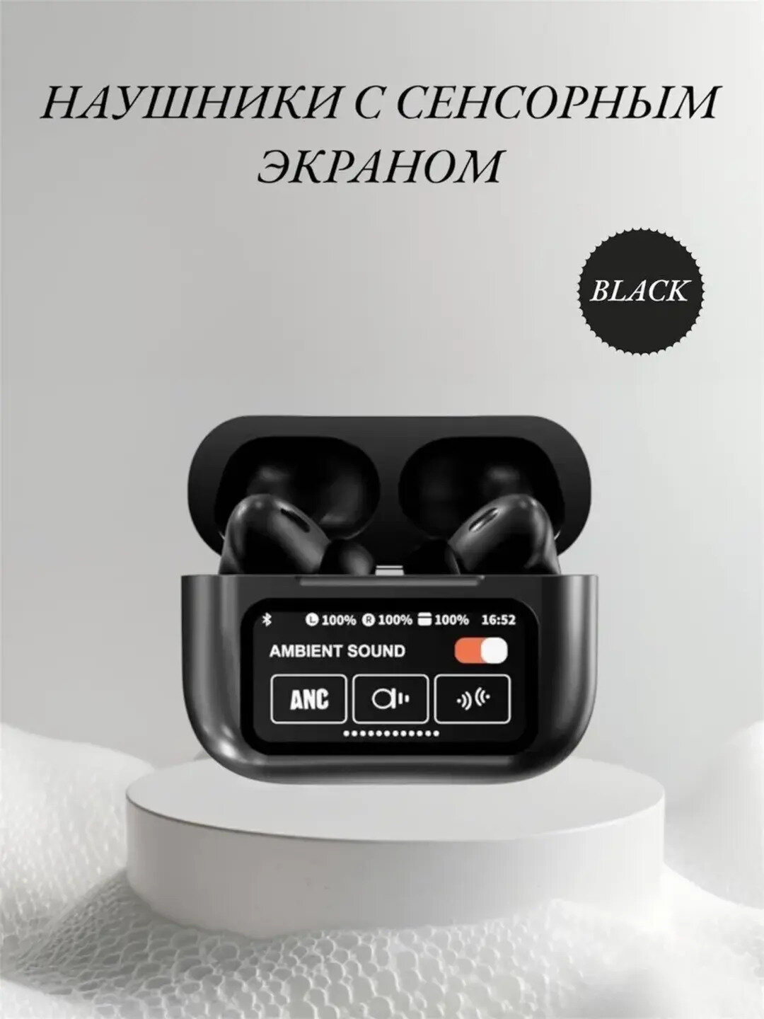 Беспроводные наушники AirPods с ANC/ENC, сенсорным экраном, Bluetooth, микрофоном и зарядным кейсом