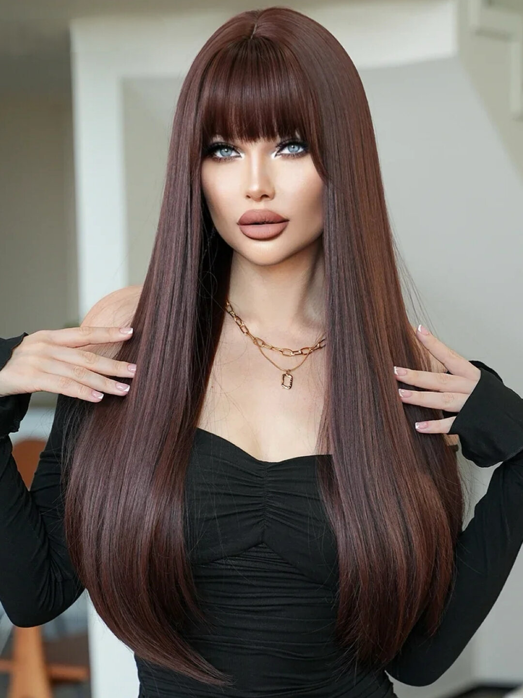 Парики, прямые длинные волосы, с чёлкой, 70 см — фото 1