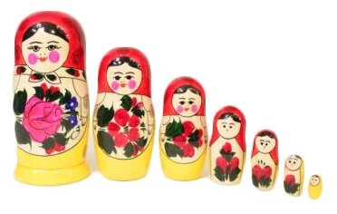 LHM10103 Матрешка традиционная 7 кукольная, Хохлома — фото 1