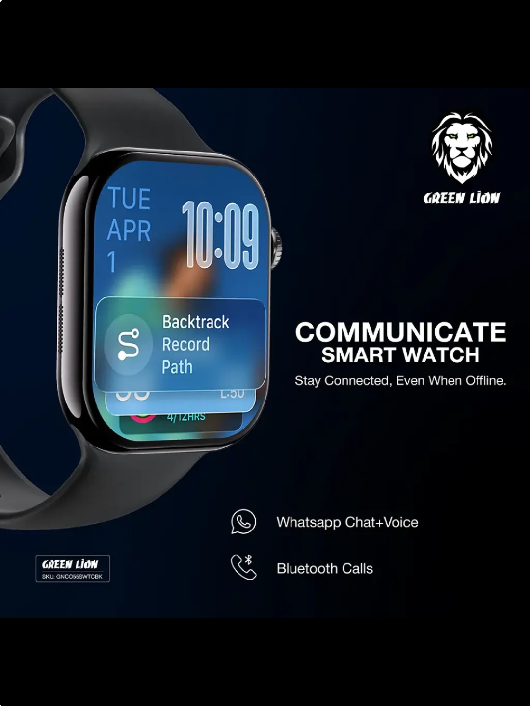 Часы SmartWatch Green Lion Communicate, -экран, силиконовые — фото 1