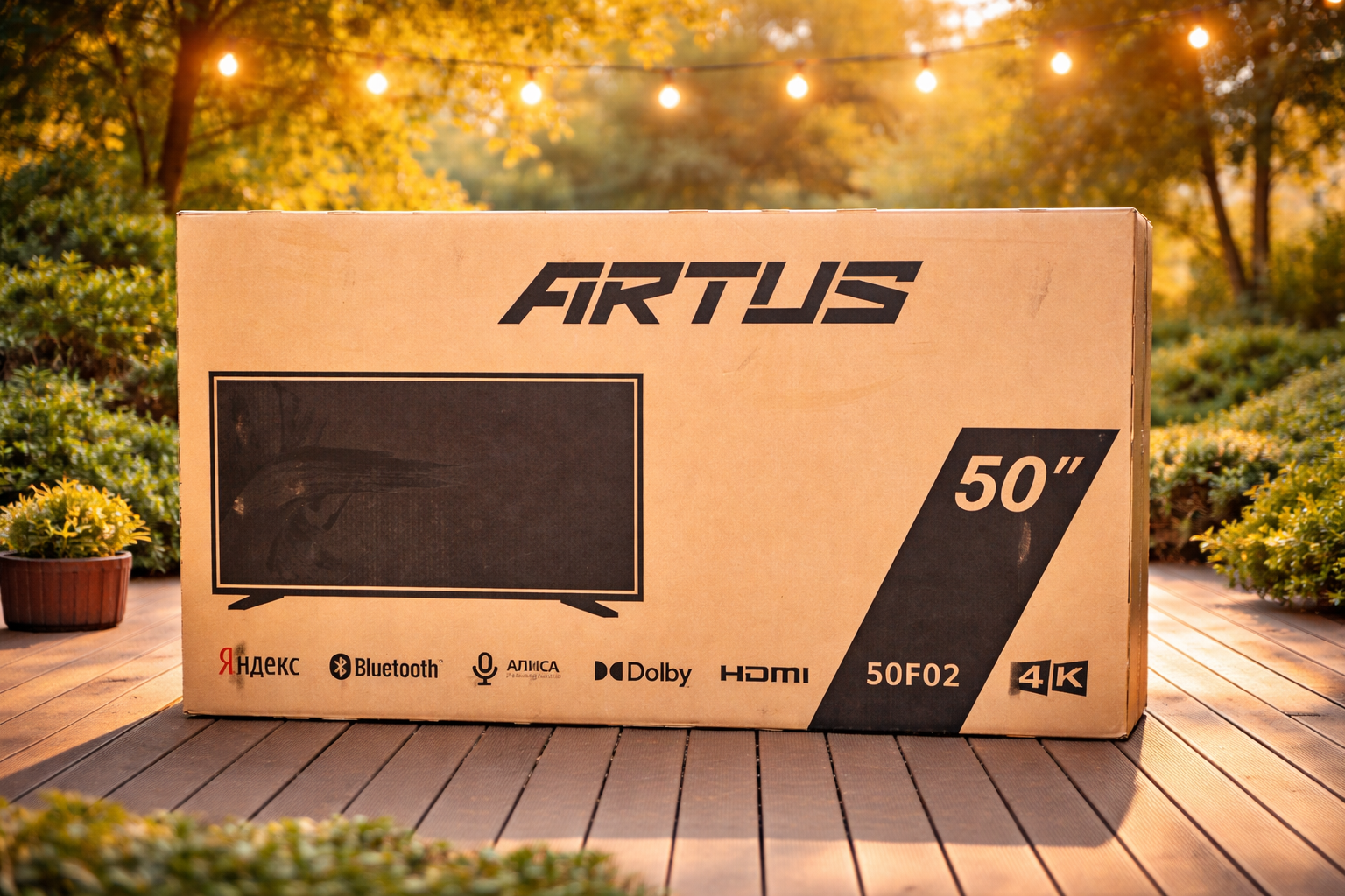 Телевизор ARTUS 50 яндекс алиса, 4K UHD, Smart TV, голосовое управление и интеграция с умным домом.