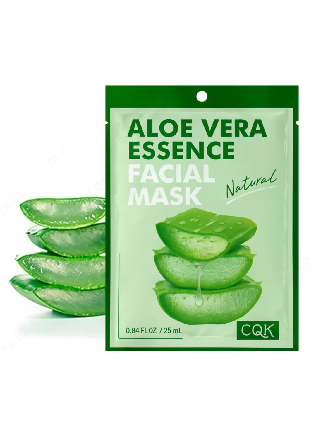 Тканевые маски CQK Aloe Vera и Hyaluronic Acid, для лица, набор 4 шт, по 2 штуки