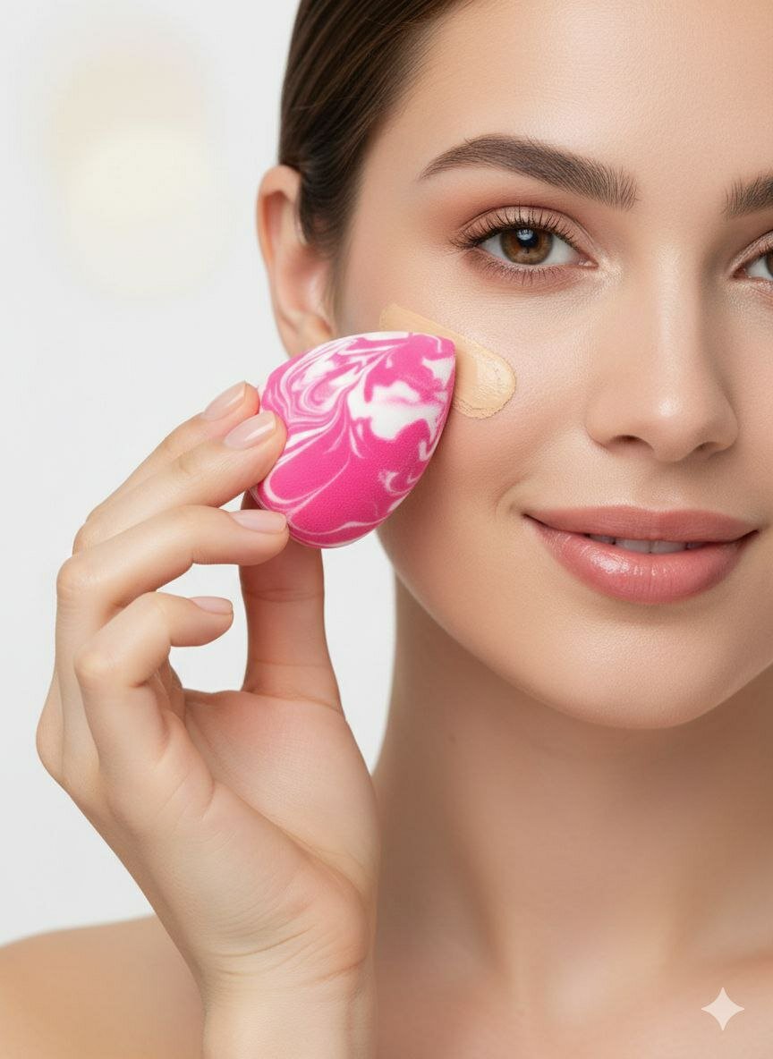 Набор спонжей для макияжа 2 штуки — мягкие бьюти-блендеры для тонального крема, пудры и консилера, в стильной упаковке