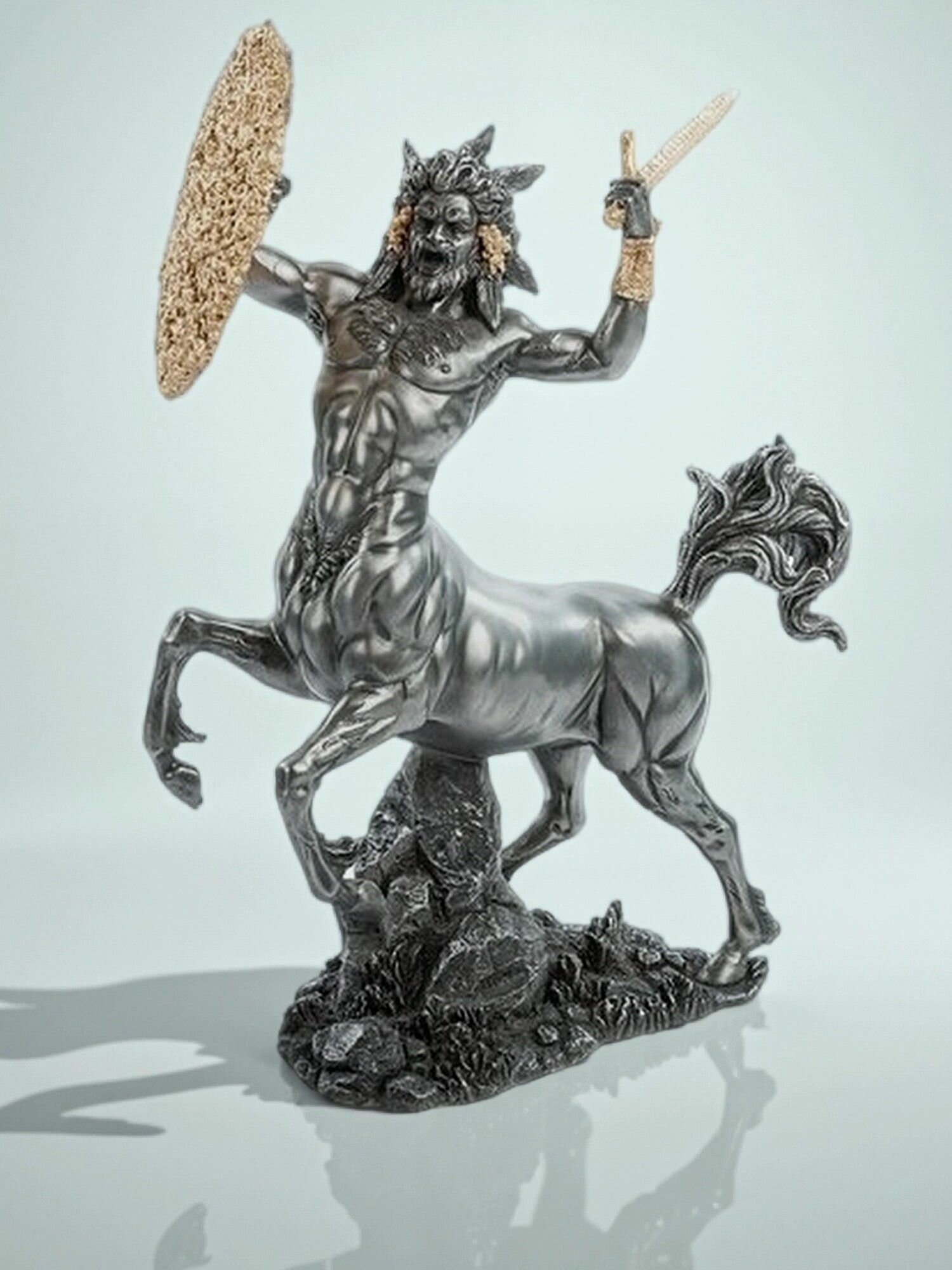 Статуэтка Кентавр, размер 30*9*21см, материал полистоун, цвет серебристый