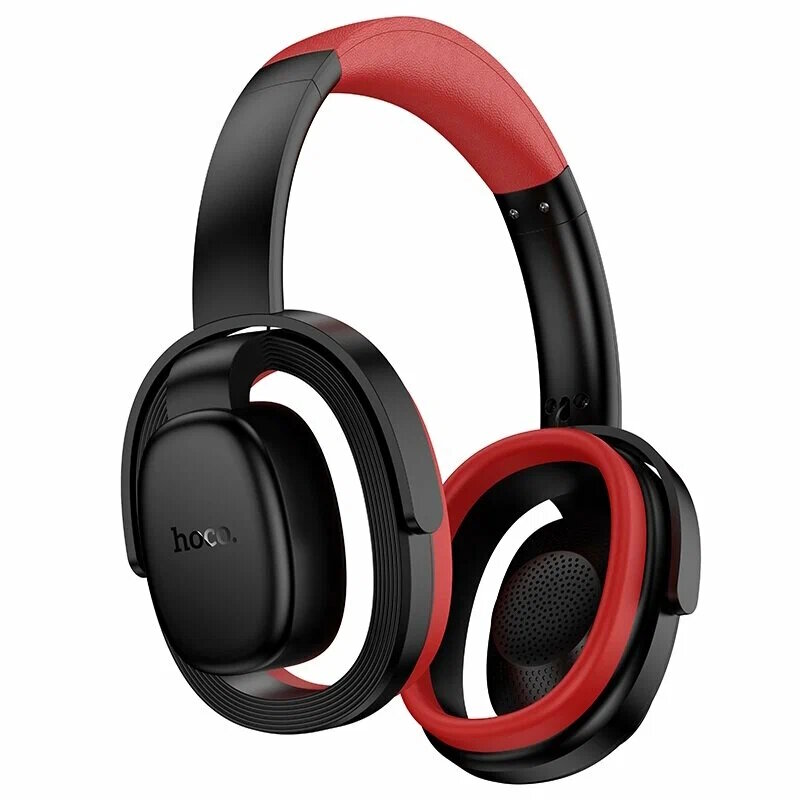 Беспроводные наушники накладные Hoco W67 Rhyme BT headphones черные с красным