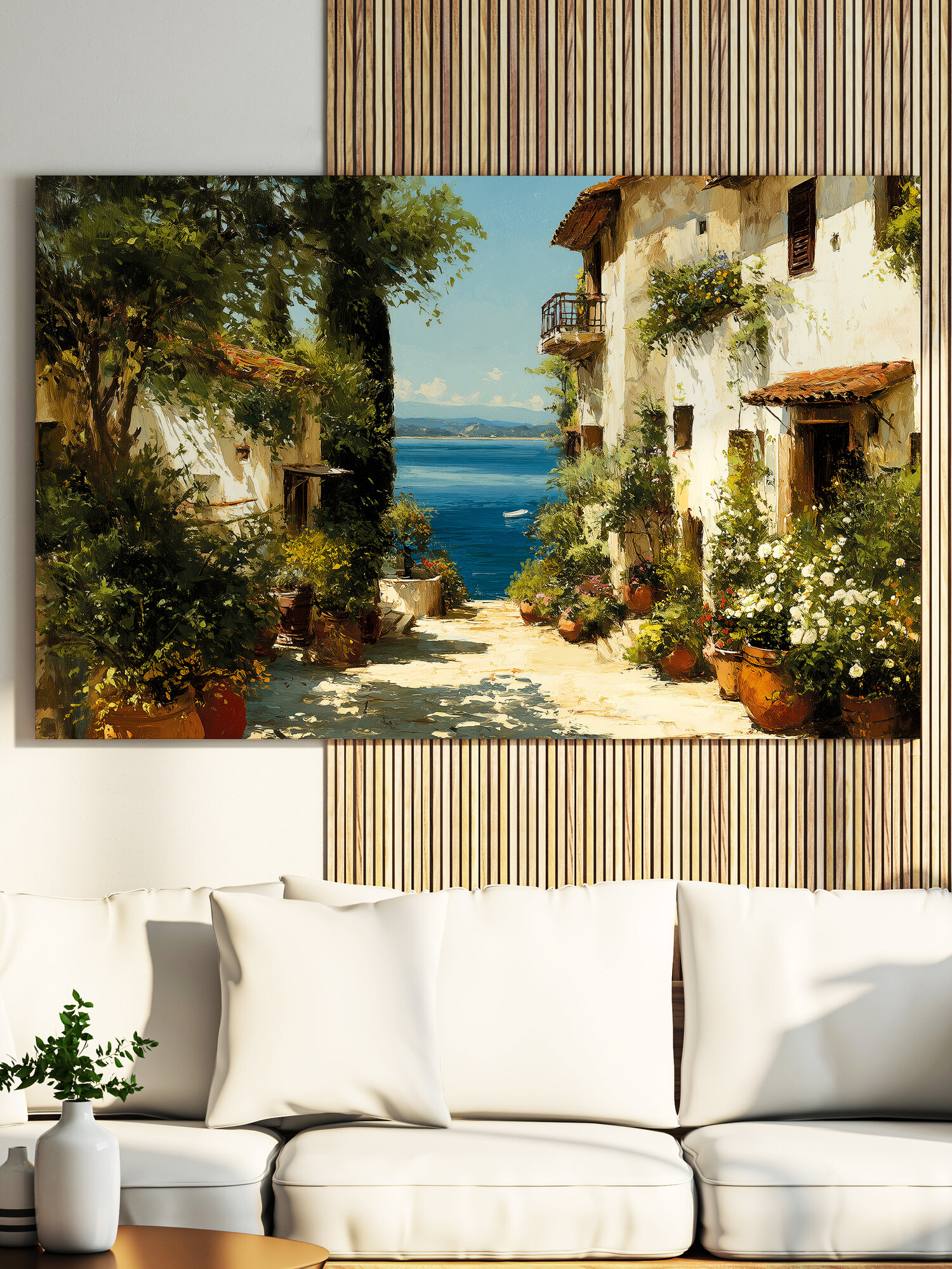 Картина интерьерная Postermarket "Домик у моря" на холсте, 70x110 см