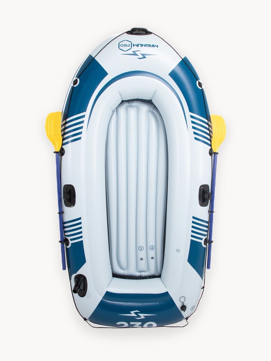 Лодка Magnum PRO Light 230, серая, ПВХ, надувная, гребная, двухместная, 218х118см