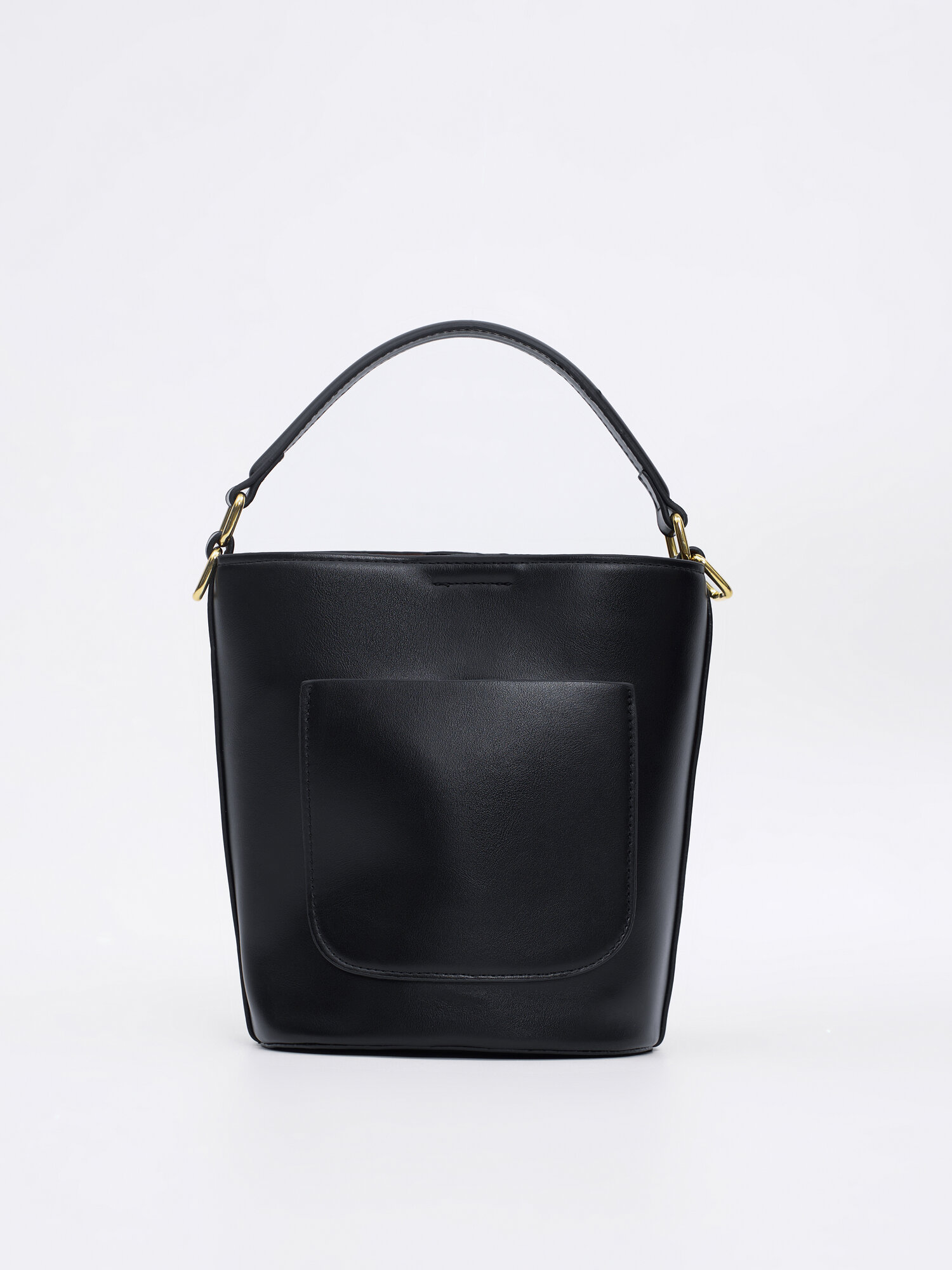 Сумка ведро OSA MINUA, фактура гладкая, черный — фото 1