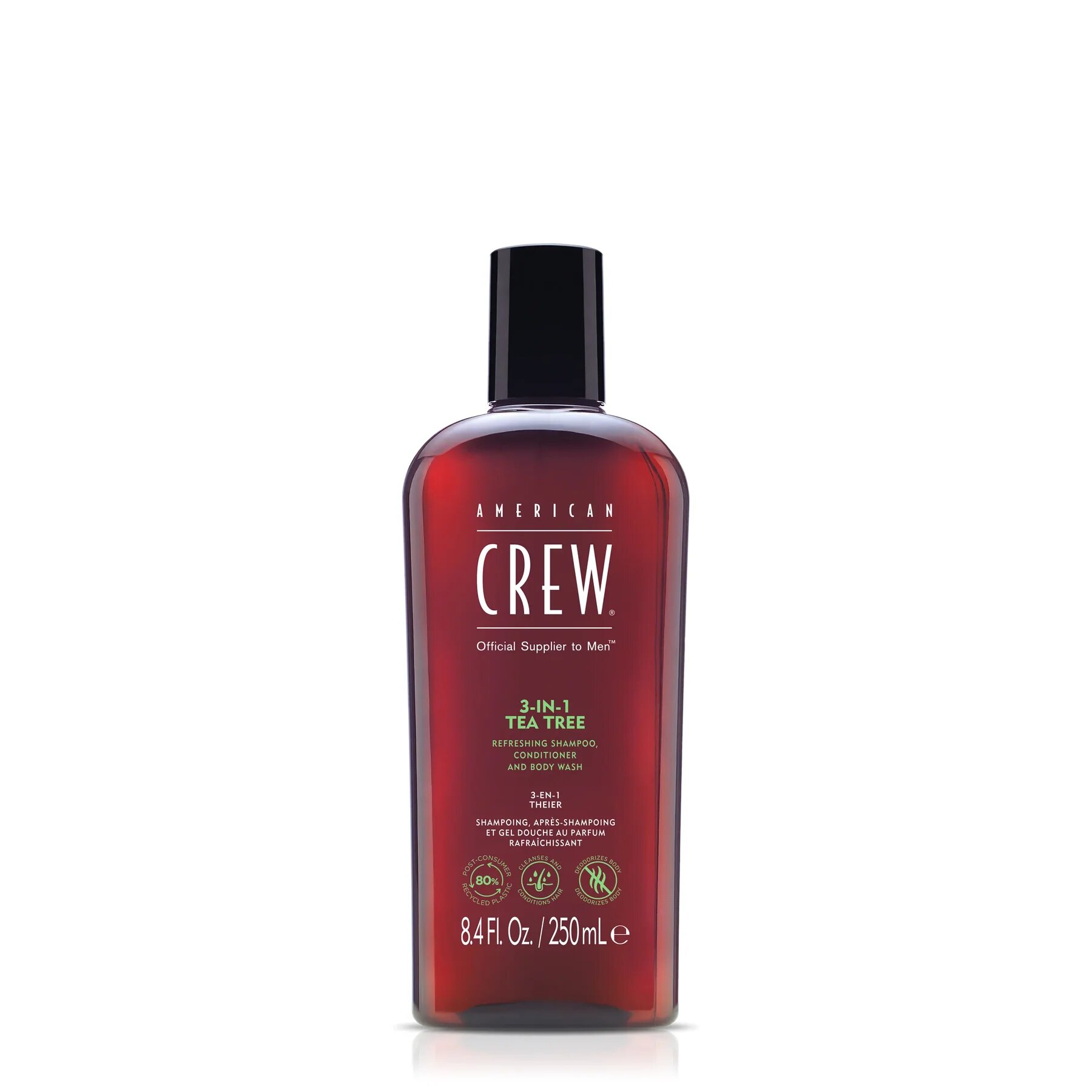 American Crew 3в1 TEA TREE — Шампунь, кондиционер и гель для душа, 250 мл.